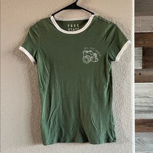 Free State Olive Tee with White Accents